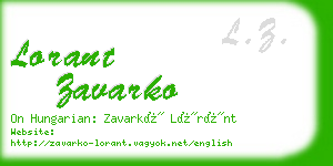 lorant zavarko business card